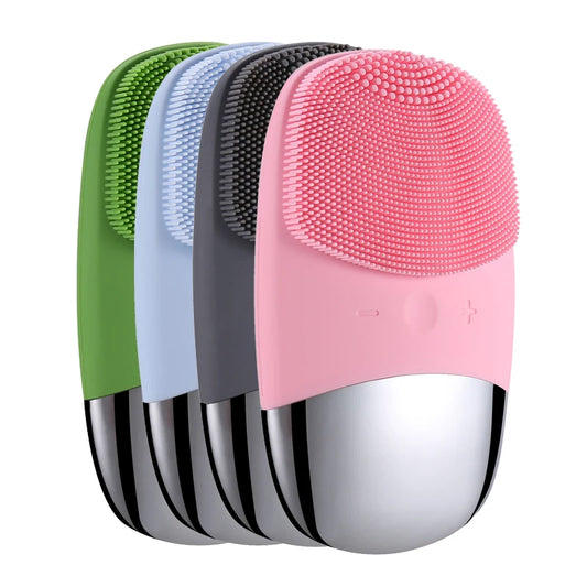 Manual Electric Facial Cleansing Brush Silicone Sonic Face Cleaner Deep Pore Cleaning Skin Massager Face Cleansing Brush Device