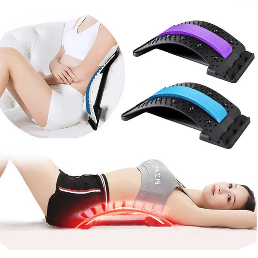 Back Massager Magnetotherapy Multi-Level Adjustable Stretcher Waist Neck Fitness Lumbar Cervical Spine Support Pain Relief